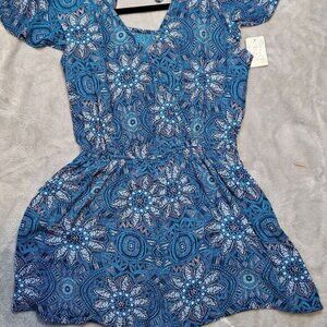 Mudd Blue Patterned Kids Romper Size S